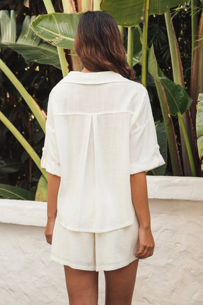 Nora Embroidered Shirt - Ivory