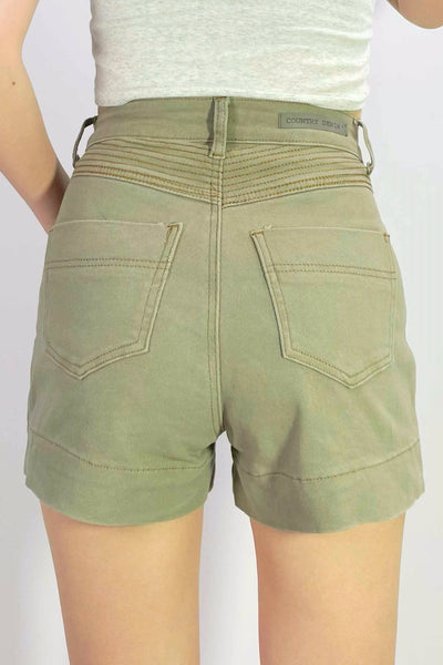 Abbie Grace Contrast Stitch Short - Khaki