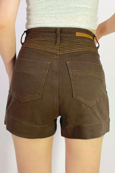 Abbie Grace Contrast Stitch Short - Chocolate