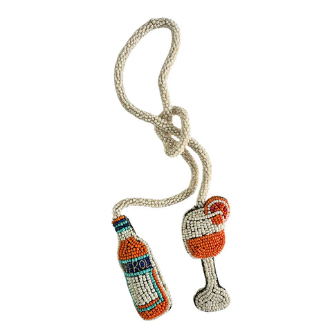 ~ Zoda Beaded Bag Charm - Aperol Spritz
