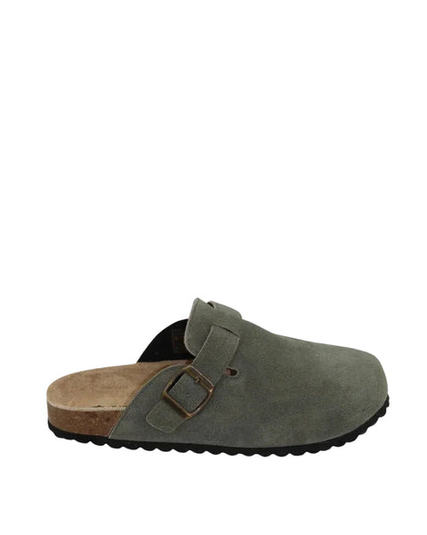 ~~~ HUMAN Lara Closed Toe Slide - Vintage Green Suede