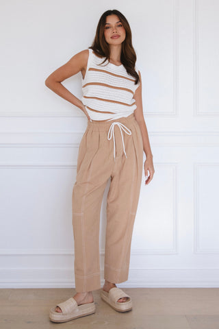 Aria Stitched Up Pant - Honey