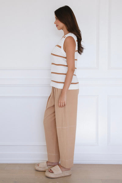 Aria Stitched Up Pant - Honey