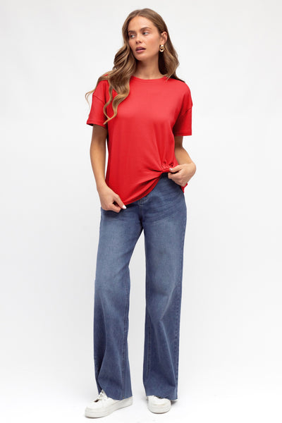 Easy Tuck Tee - Cherry