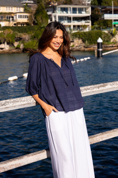 Willow Blouse - Navy