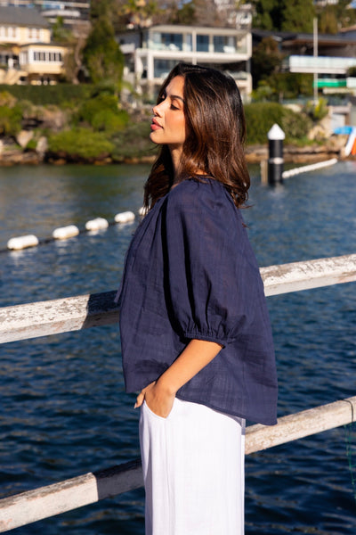 Willow Blouse - Navy