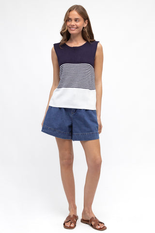 Coastal Knit Tank - Navy