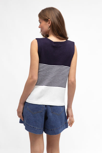 Coastal Knit Tank - Navy