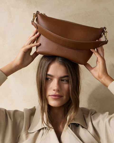 ~ ELMS+KING Leyton Crossbody - Tan Saffiano
