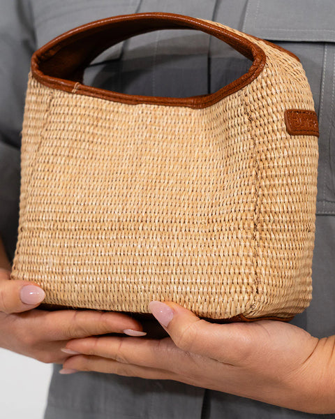 ~ ELMS+KING Linton Crossbody - Tan Pebble/Natural Weave