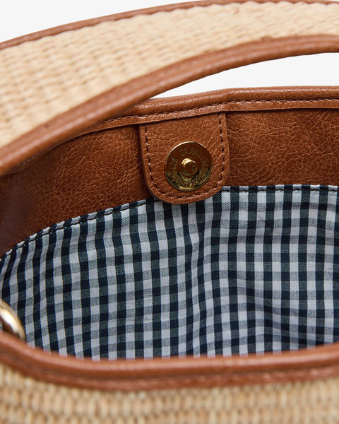 ~ ELMS+KING Linton Crossbody Large - Tan Pebble/Natural Weave