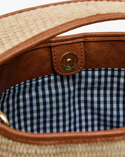 ~ ELMS+KING Linton Crossbody - Tan Pebble/Natural Weave