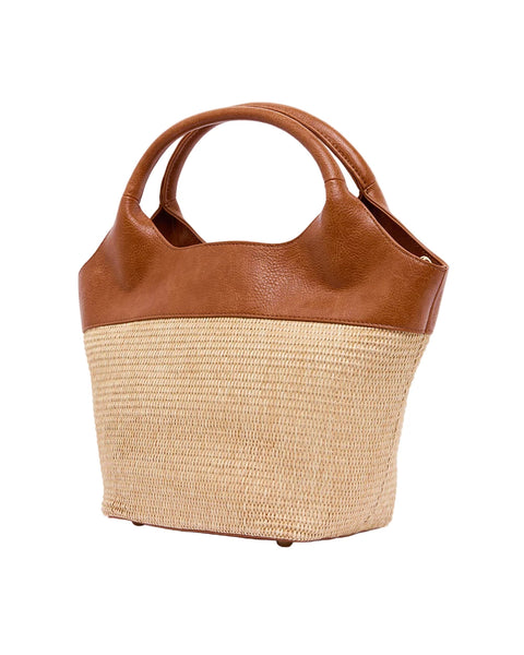 ~ ELMS+KING Miller Tote - Tan Pebble/Natural Weave
