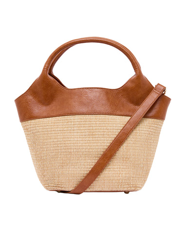 ~ ELMS+KING Miller Tote - Tan Pebble/Natural Weave