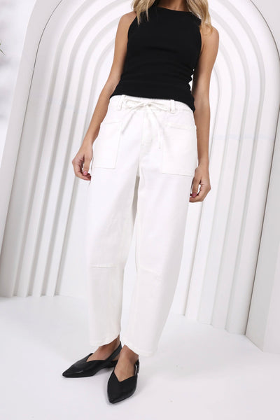 Leo Barrel Jean - White