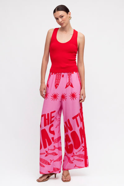 Lia Scoop Tank - Red