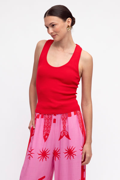 Lia Scoop Tank - Red