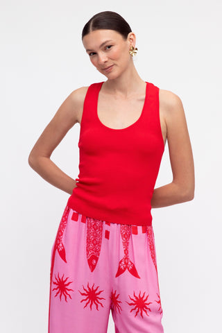 Lia Scoop Tank - Red