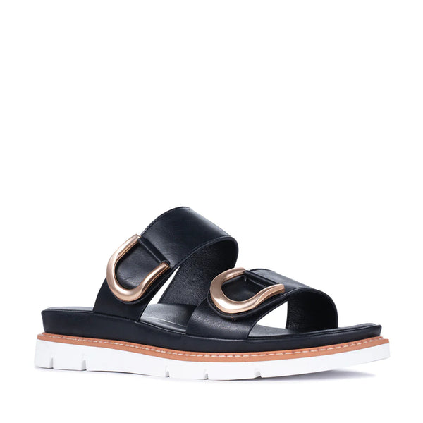 ~~~ LOS CABOS San Double Strap Slide - Black
