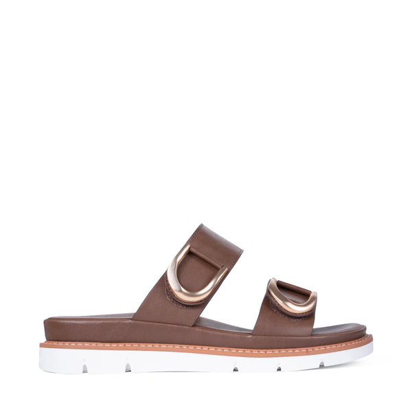 ~ LOS CABOS San Double Strap Slide - Chestnut