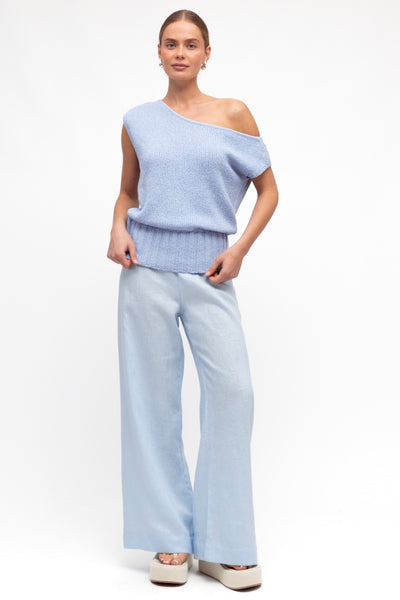 Sunny Off The Shoulder Knit - Blue