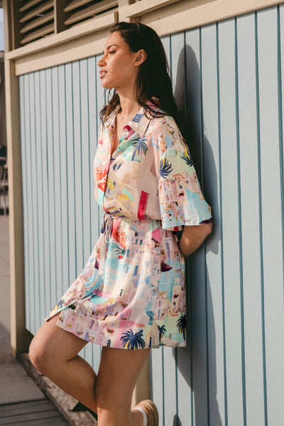 Sunny Santorini Dress - Print