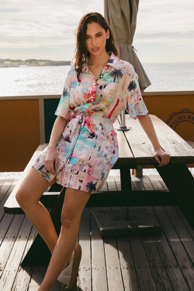 Sunny Santorini Dress - Print