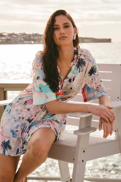 Sunny Santorini Dress - Print