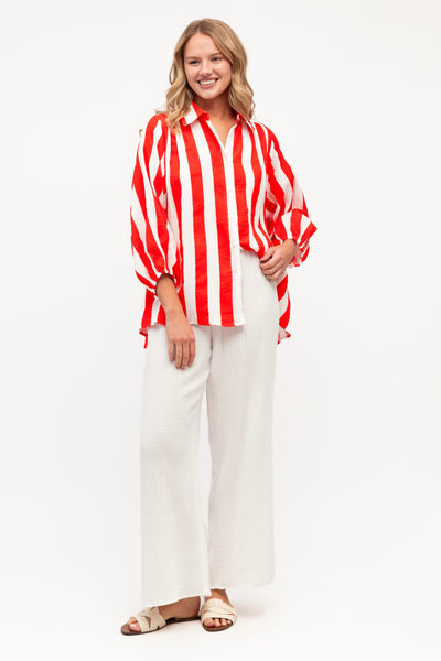 Seaside Top - Red Stripe