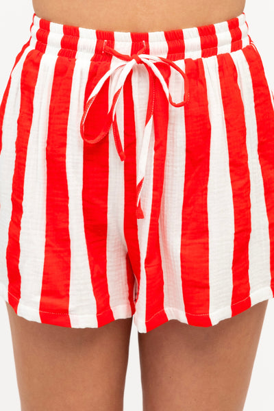 Seaside Short - Red Stripe