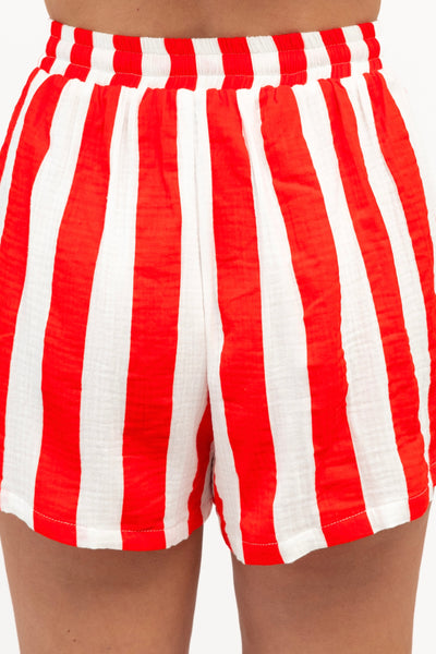 Seaside Short - Red Stripe