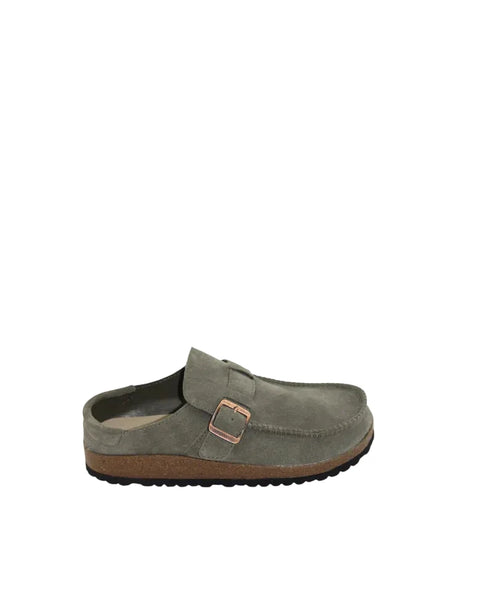 ~~~ HUMAN Winnie Moccasin Slip-Ons - Vintage Green Suede