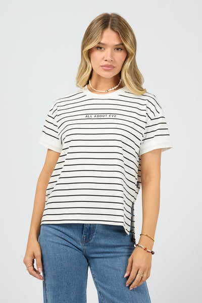 AAE Washed Stripe Tee - Black