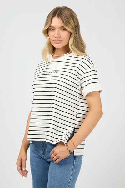 AAE Washed Stripe Tee - Black