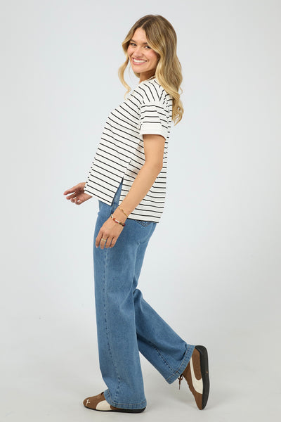 AAE Washed Stripe Tee - Black