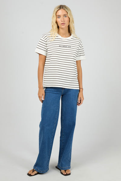 AAE Washed Stripe Tee - Brown