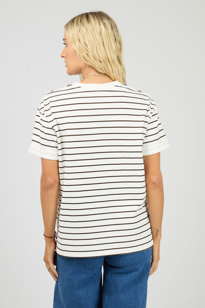AAE Washed Stripe Tee - Brown