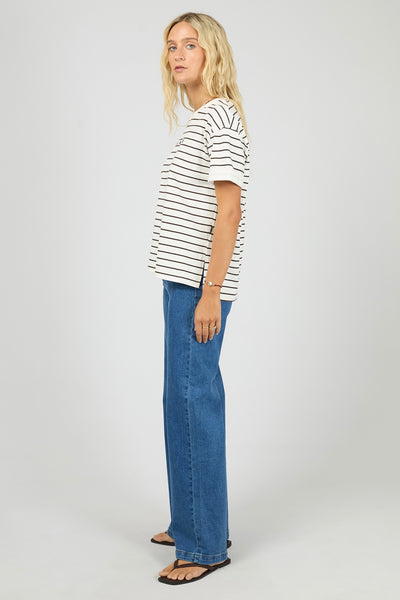 AAE Washed Stripe Tee - Brown