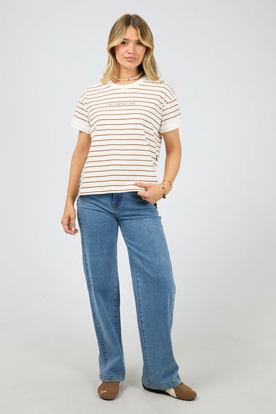 AAE Washed Stripe Tee - Cinnamon