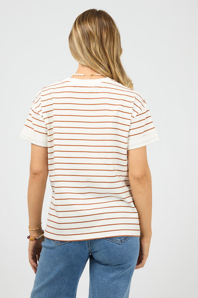 AAE Washed Stripe Tee - Cinnamon