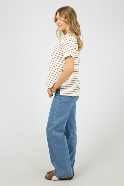 AAE Washed Stripe Tee - Cinnamon