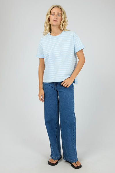 AAE Washed Stripe Tee - Ocean Blue