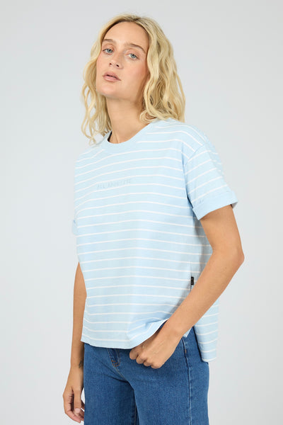AAE Washed Stripe Tee - Ocean Blue