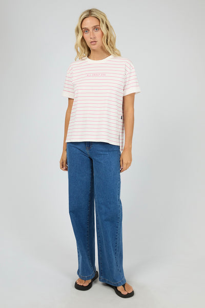 AAE Washed Stripe Tee - Orchid
