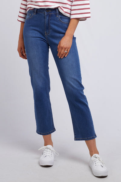 Ada Straight Leg Jean - Washed Blue Denim