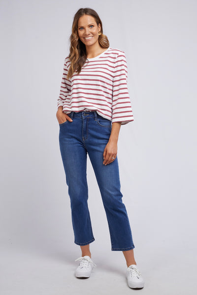 Ada Straight Leg Jean - Washed Blue Denim