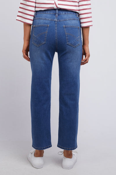 Ada Straight Leg Jean - Washed Blue Denim