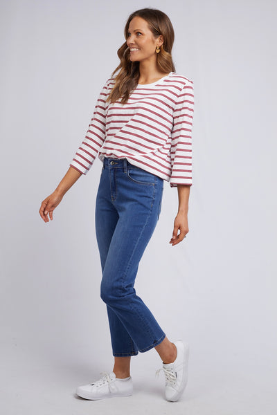 Ada Straight Leg Jean - Washed Blue Denim