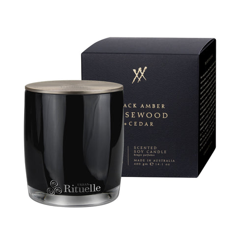 ~ Urban Rituelle Alchemy Scented Soy Candle - Black Amber, Rosewood & Cedar