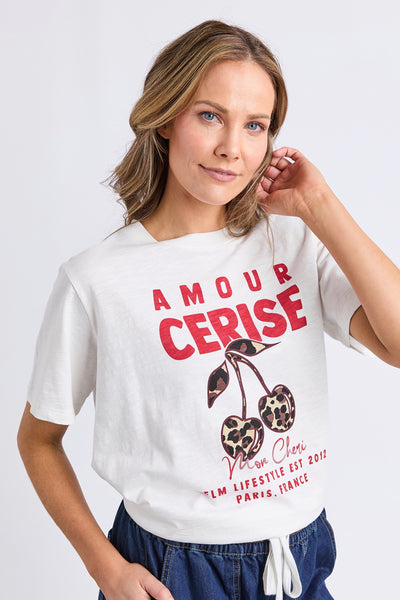 Amore Cerise Tee - Marshmallow